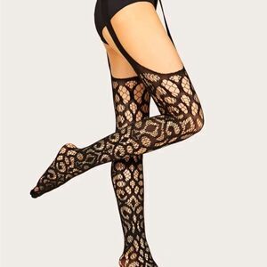 Fishnet Stockings With Attached Garter Belt • Pantyhose • Hosiery • Tigh…